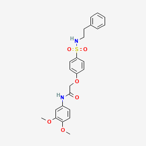 molecular formula C24H26N2O6S B3641997 N-(3,4-dimethoxyphenyl)-2-[4-(2-phenylethylsulfamoyl)phenoxy]acetamide 