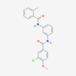 molecular formula C22H19ClN2O3 B364200 3-chloro-4-methoxy-N-(3-{[(2-methylphenyl)carbonyl]amino}phenyl)benzamide CAS No. 378755-86-3