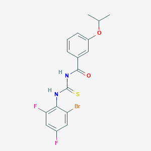 molecular formula C17H15BrF2N2O2S B3642052 N-[(2-bromo-4,6-difluorophenyl)carbamothioyl]-3-(propan-2-yloxy)benzamide 