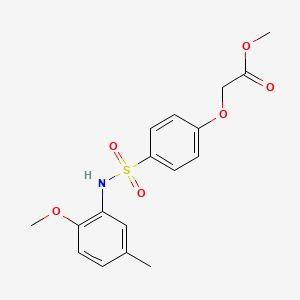 molecular formula C17H19NO6S B3642082 Methyl 2-[4-[(2-methoxy-5-methylphenyl)sulfamoyl]phenoxy]acetate 