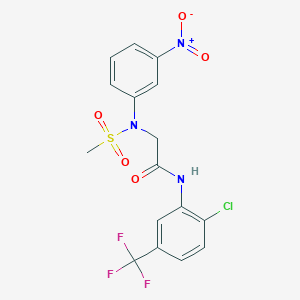 molecular formula C16H13ClF3N3O5S B3642137 N~1~-[2-chloro-5-(trifluoromethyl)phenyl]-N~2~-(methylsulfonyl)-N~2~-(3-nitrophenyl)glycinamide 