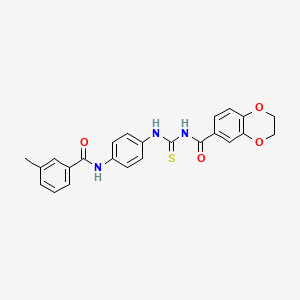 N-[({4-[(3-methylbenzoyl)amino]phenyl}amino)carbonothioyl]-2,3-dihydro-1,4-benzodioxine-6-carboxamide