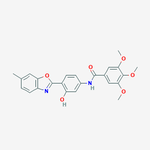 molecular formula C24H22N2O6 B364218 N-[3-hydroxy-4-(6-methyl-1,3-benzoxazol-2-yl)phenyl]-3,4,5-trimethoxybenzamide 