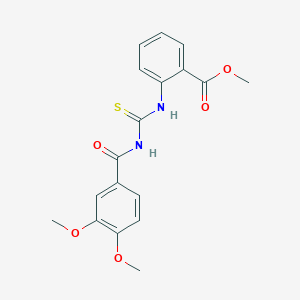 molecular formula C18H18N2O5S B364223 Methyl 2-[(3,4-dimethoxybenzoyl)carbamothioylamino]benzoate CAS No. 428450-89-9