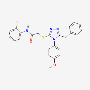 2-[[5-benzyl-4-(4-methoxyphenyl)-1,2,4-triazol-3-yl]sulfanyl]-N-(2-fluorophenyl)acetamide