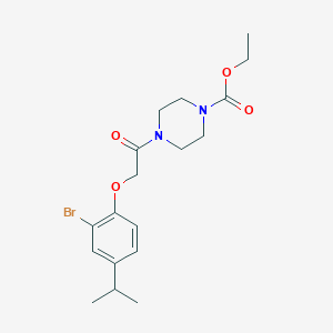 ETHYL 4-{2-[2-BROMO-4-(PROPAN-2-YL)PHENOXY]ACETYL}PIPERAZINE-1-CARBOXYLATE