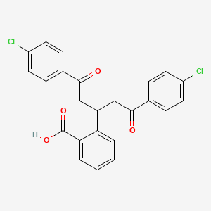 molecular formula C24H18Cl2O4 B3642322 2-{3-(4-chlorophenyl)-1-[2-(4-chlorophenyl)-2-oxoethyl]-3-oxopropyl}benzoic acid 