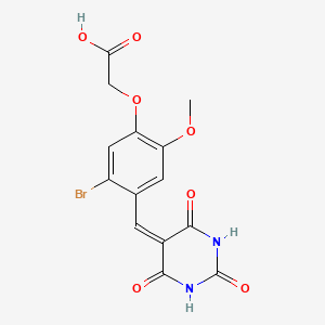 {5-bromo-2-methoxy-4-[(2,4,6-trioxotetrahydro-5(2H)-pyrimidinylidene)methyl]phenoxy}acetic acid