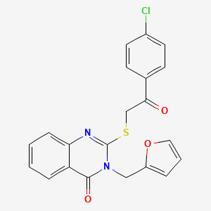 2-[2-(4-Chlorophenyl)-2-oxoethyl]sulfanyl-3-(furan-2-ylmethyl)quinazolin-4-one