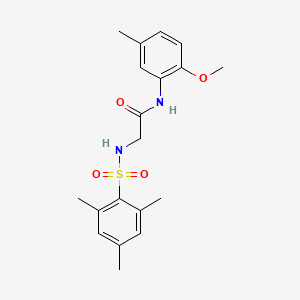 N-(2-methoxy-5-methylphenyl)-2-[(2,4,6-trimethylphenyl)sulfonylamino]acetamide