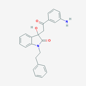 molecular formula C24H22N2O3 B364245 3-[2-(3-aminophenyl)-2-oxoethyl]-3-hydroxy-1-(2-phenylethyl)-1,3-dihydro-2H-indol-2-one CAS No. 384355-48-0