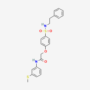 molecular formula C23H24N2O4S2 B3642454 N-(3-methylsulfanylphenyl)-2-[4-(2-phenylethylsulfamoyl)phenoxy]acetamide 