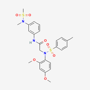 molecular formula C25H29N3O7S2 B3642455 N~2~-(2,4-dimethoxyphenyl)-N~1~-{3-[methyl(methylsulfonyl)amino]phenyl}-N~2~-[(4-methylphenyl)sulfonyl]glycinamide 