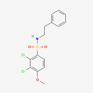 molecular formula C15H15Cl2NO3S B3642458 2,3-dichloro-4-methoxy-N-(2-phenylethyl)benzenesulfonamide 