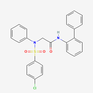 molecular formula C26H21ClN2O3S B3642464 N~1~-2-biphenylyl-N~2~-[(4-chlorophenyl)sulfonyl]-N~2~-phenylglycinamide 