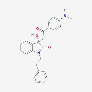 molecular formula C26H26N2O3 B364247 3-{2-[4-(dimethylamino)phenyl]-2-oxoethyl}-3-hydroxy-1-(2-phenylethyl)-1,3-dihydro-2H-indol-2-one CAS No. 369395-93-7