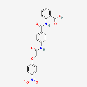 molecular formula C22H17N3O7 B3642508 2-[(4-{[(4-nitrophenoxy)acetyl]amino}benzoyl)amino]benzoic acid 