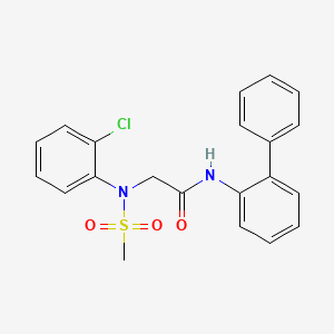 molecular formula C21H19ClN2O3S B3642548 N~1~-2-biphenylyl-N~2~-(2-chlorophenyl)-N~2~-(methylsulfonyl)glycinamide 