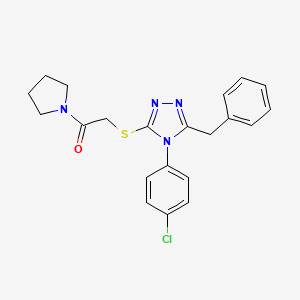 3-benzyl-4-(4-chlorophenyl)-5-{[2-oxo-2-(1-pyrrolidinyl)ethyl]thio}-4H-1,2,4-triazole