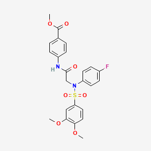 molecular formula C24H23FN2O7S B3642570 methyl 4-{[N-[(3,4-dimethoxyphenyl)sulfonyl]-N-(4-fluorophenyl)glycyl]amino}benzoate 