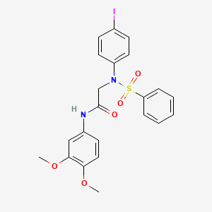 molecular formula C22H21IN2O5S B3642581 N~1~-(3,4-dimethoxyphenyl)-N~2~-(4-iodophenyl)-N~2~-(phenylsulfonyl)glycinamide 