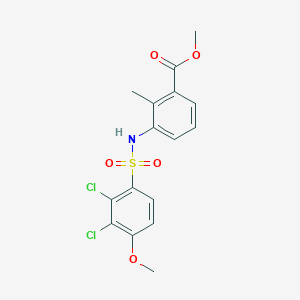 molecular formula C16H15Cl2NO5S B3642596 methyl 3-{[(2,3-dichloro-4-methoxyphenyl)sulfonyl]amino}-2-methylbenzoate 