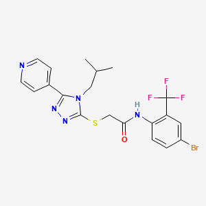 molecular formula C20H19BrF3N5OS B3642610 N-[4-bromo-2-(trifluoromethyl)phenyl]-2-{[4-isobutyl-5-(4-pyridinyl)-4H-1,2,4-triazol-3-yl]thio}acetamide 