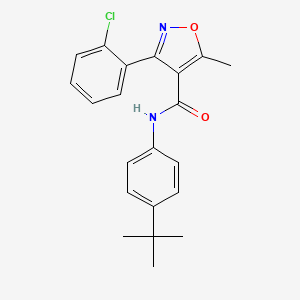 molecular formula C21H21ClN2O2 B3642654 N-(4-tert-butylphenyl)-3-(2-chlorophenyl)-5-methyl-1,2-oxazole-4-carboxamide 