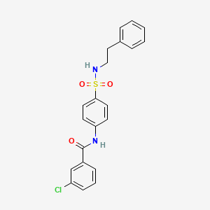 3-chloro-N-{4-[(2-phenylethyl)sulfamoyl]phenyl}benzamide