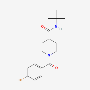 molecular formula C17H23BrN2O2 B3642716 1-(4-bromobenzoyl)-N-(tert-butyl)-4-piperidinecarboxamide 