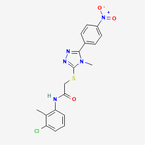 N-(3-chloro-2-methylphenyl)-2-{[4-methyl-5-(4-nitrophenyl)-4H-1,2,4-triazol-3-yl]sulfanyl}acetamide