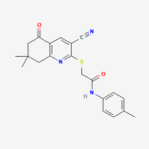 2-[(3-cyano-7,7-dimethyl-5-oxo-5,6,7,8-tetrahydroquinolin-2-yl)sulfanyl]-N-(4-methylphenyl)acetamide