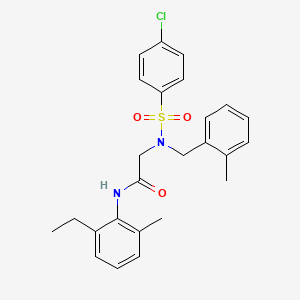 2-[(4-chlorophenyl)sulfonyl-[(2-methylphenyl)methyl]amino]-N-(2-ethyl-6-methylphenyl)acetamide