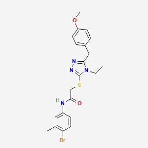 N-(4-bromo-3-methylphenyl)-2-{[4-ethyl-5-(4-methoxybenzyl)-4H-1,2,4-triazol-3-yl]sulfanyl}acetamide