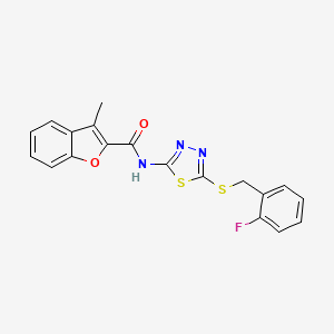 N-{5-[(2-fluorobenzyl)thio]-1,3,4-thiadiazol-2-yl}-3-methyl-1-benzofuran-2-carboxamide