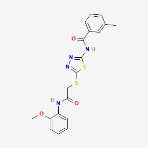 N-(5-((2-((2-methoxyphenyl)amino)-2-oxoethyl)thio)-1,3,4-thiadiazol-2-yl)-3-methylbenzamide