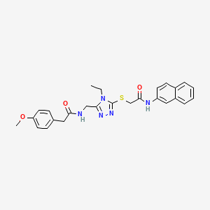 2-{[4-ethyl-5-({[(4-methoxyphenyl)acetyl]amino}methyl)-4H-1,2,4-triazol-3-yl]sulfanyl}-N-(naphthalen-2-yl)acetamide