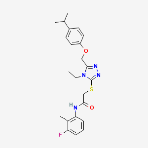 2-[(4-ethyl-5-{[4-(propan-2-yl)phenoxy]methyl}-4H-1,2,4-triazol-3-yl)sulfanyl]-N-(3-fluoro-2-methylphenyl)acetamide