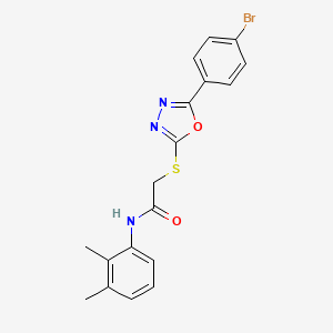 molecular formula C18H16BrN3O2S B3642883 2-{[5-(4-bromophenyl)-1,3,4-oxadiazol-2-yl]sulfanyl}-N-(2,3-dimethylphenyl)acetamide 