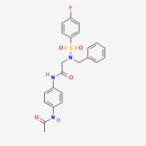 N-(4-acetamidophenyl)-2-[benzyl-(4-fluorophenyl)sulfonylamino]acetamide