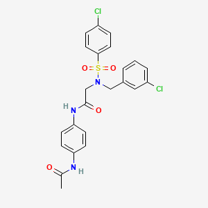 molecular formula C23H21Cl2N3O4S B3642897 N-[4-(acetylamino)phenyl]-N~2~-(3-chlorobenzyl)-N~2~-[(4-chlorophenyl)sulfonyl]glycinamide 