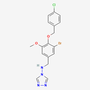 N-[[3-bromo-4-[(4-chlorophenyl)methoxy]-5-methoxyphenyl]methyl]-1,2,4-triazol-4-amine