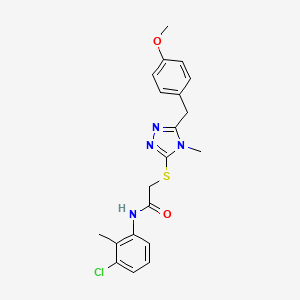 molecular formula C20H21ClN4O2S B3642921 N-(3-chloro-2-methylphenyl)-2-{[5-(4-methoxybenzyl)-4-methyl-4H-1,2,4-triazol-3-yl]sulfanyl}acetamide 