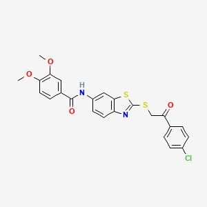 N-(2-{[2-(4-chlorophenyl)-2-oxoethyl]sulfanyl}-1,3-benzothiazol-6-yl)-3,4-dimethoxybenzamide