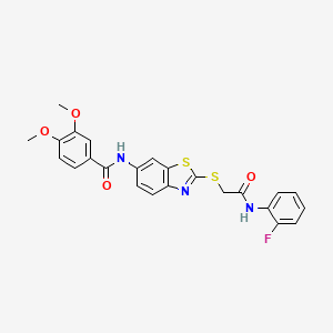 N-[2-({2-[(2-fluorophenyl)amino]-2-oxoethyl}sulfanyl)-1,3-benzothiazol-6-yl]-3,4-dimethoxybenzamide