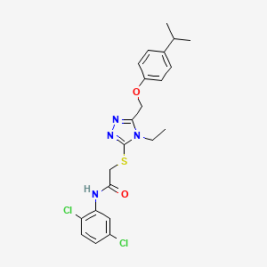 molecular formula C22H24Cl2N4O2S B3642953 N-(2,5-dichlorophenyl)-2-({4-ethyl-5-[(4-isopropylphenoxy)methyl]-4H-1,2,4-triazol-3-yl}thio)acetamide 