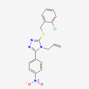 molecular formula C18H15ClN4O2S B3642981 3-[(2-chlorobenzyl)sulfanyl]-5-(4-nitrophenyl)-4-(prop-2-en-1-yl)-4H-1,2,4-triazole 