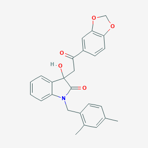 molecular formula C26H23NO5 B364299 3-[2-(1,3-benzodioxol-5-yl)-2-oxoethyl]-1-(2,4-dimethylbenzyl)-3-hydroxy-1,3-dihydro-2H-indol-2-one CAS No. 896649-32-4
