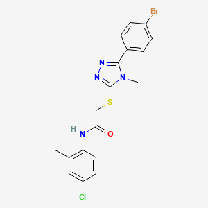 2-{[5-(4-bromophenyl)-4-methyl-4H-1,2,4-triazol-3-yl]sulfanyl}-N-(4-chloro-2-methylphenyl)acetamide