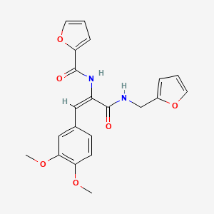 molecular formula C21H20N2O6 B3643004 N-(2-(3,4-dimethoxyphenyl)-1-{[(2-furylmethyl)amino]carbonyl}vinyl)-2-furamide 